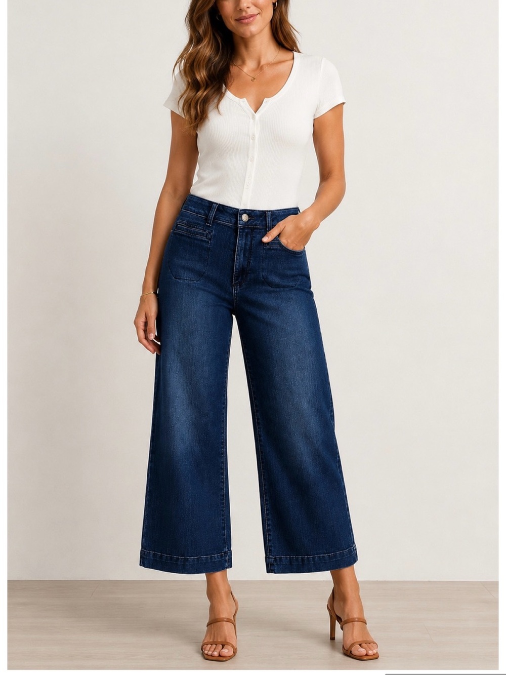 Sonoma Dark Indigo High-Rise Wide Leg Jeans